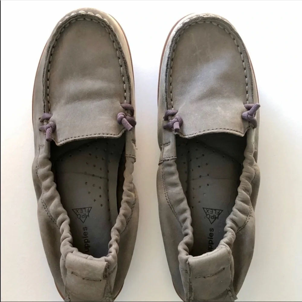 Hush Puppies CEIL Grey Suede Mocc Slip-on Loafers, sz. 6